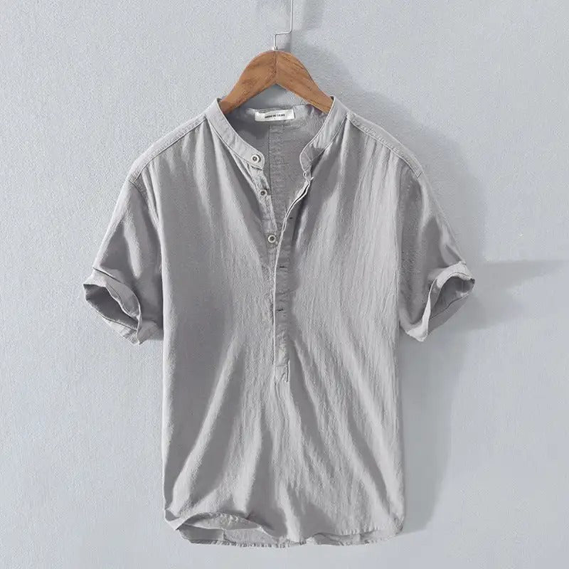 Forte Short Sleeve Linen Pullover