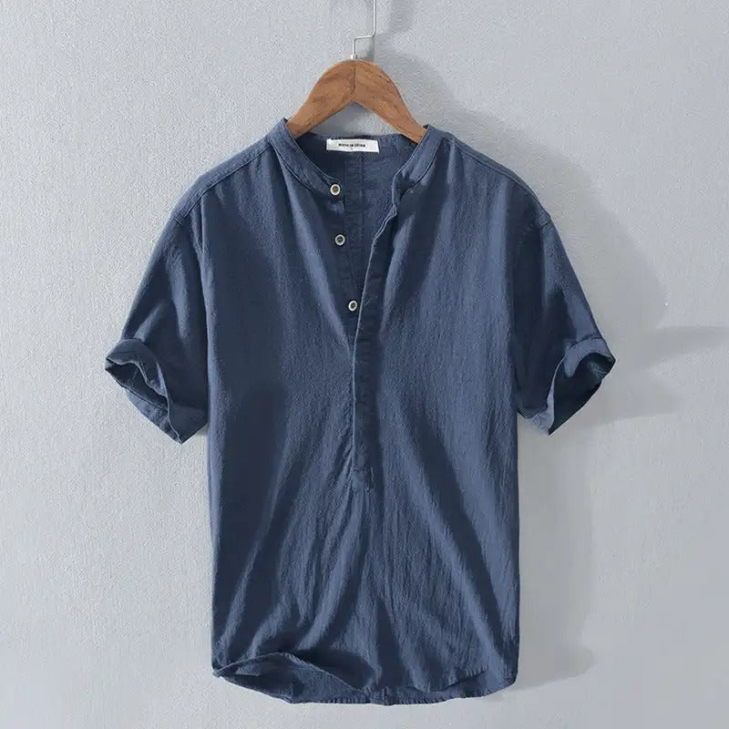 Forte Short Sleeve Linen Pullover