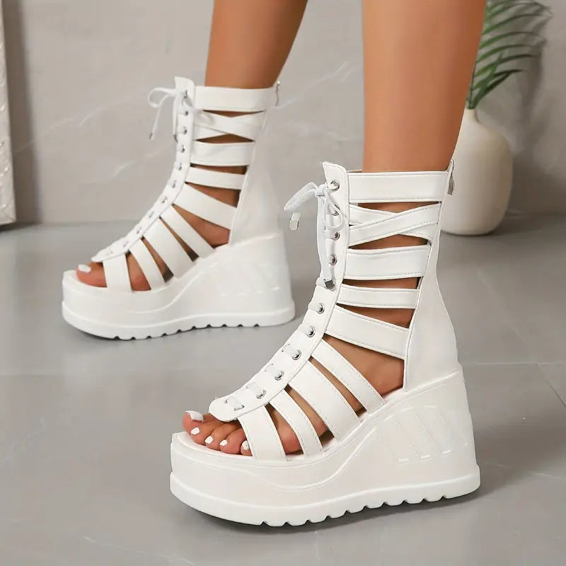 Urban Vibe Lace-Up Wedges