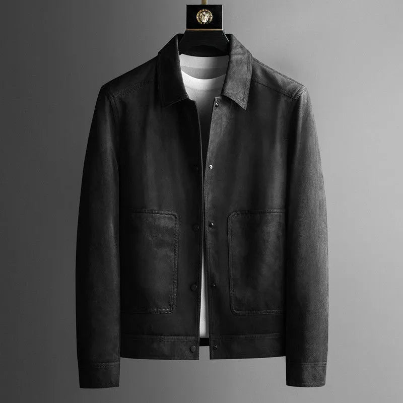 Suede Snap Button Jacket