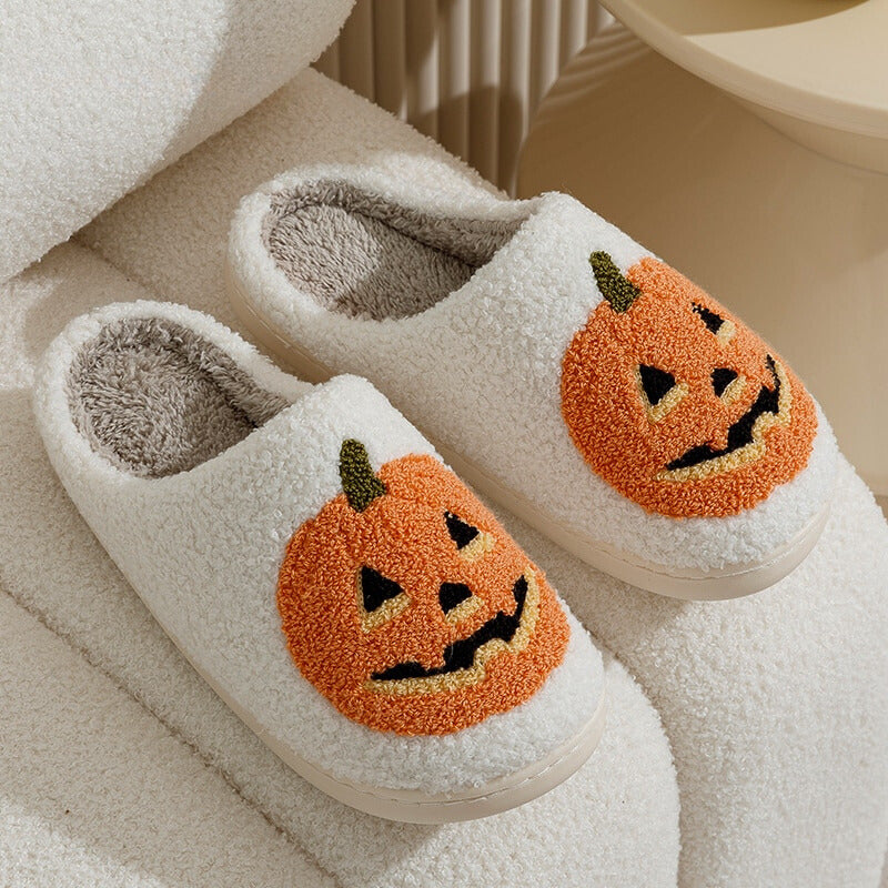 Halloween Pumpkin Plush Slippers