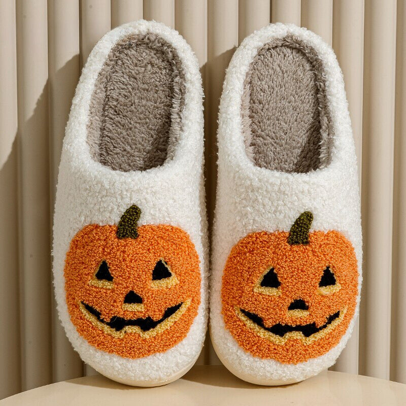 Halloween Pumpkin Plush Slippers