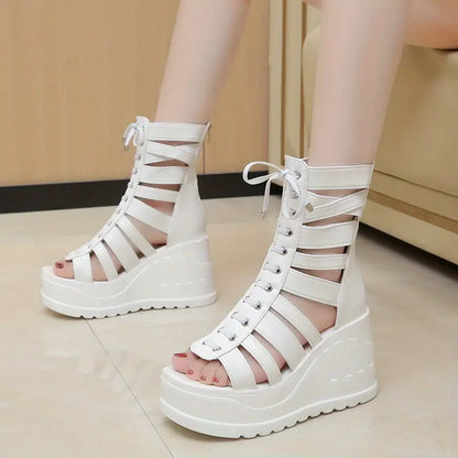 Urban Vibe Lace-Up Wedges