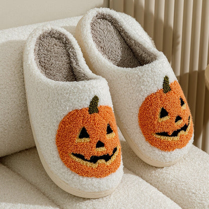 Halloween Pumpkin Plush Slippers