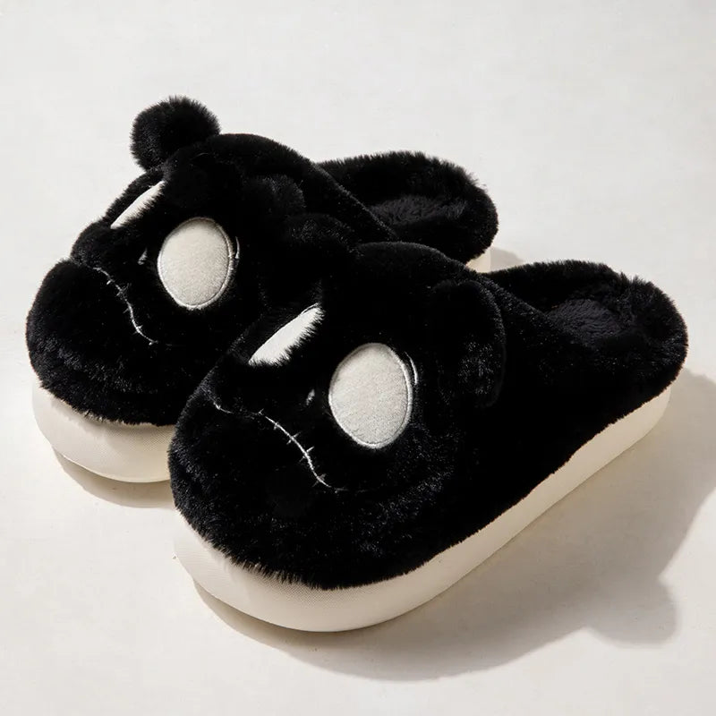 Cozy Skull Plush Slippers