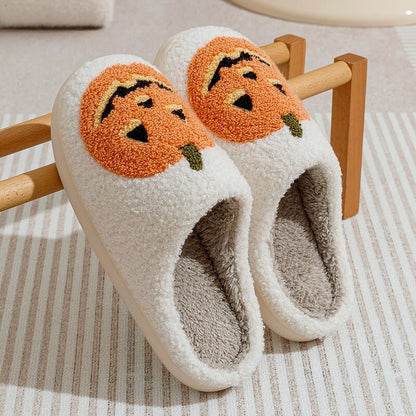 Halloween Pumpkin Plush Slippers