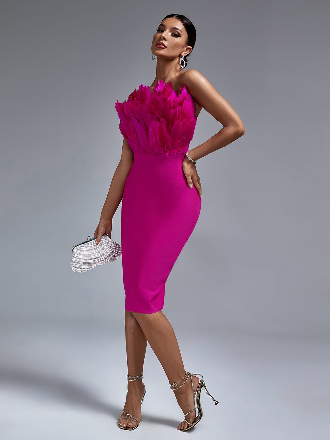 Adeline Pink Bodycon Dress