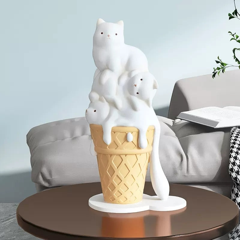 Meowtastic Meltdown Ice Cream Sculpture