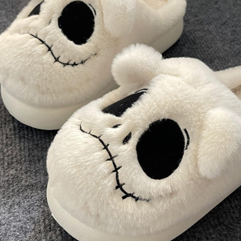 Cozy Skull Plush Slippers