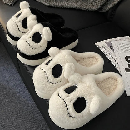 Cozy Skull Plush Slippers