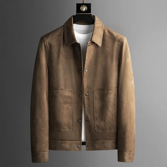 Suede Snap Button Jacket