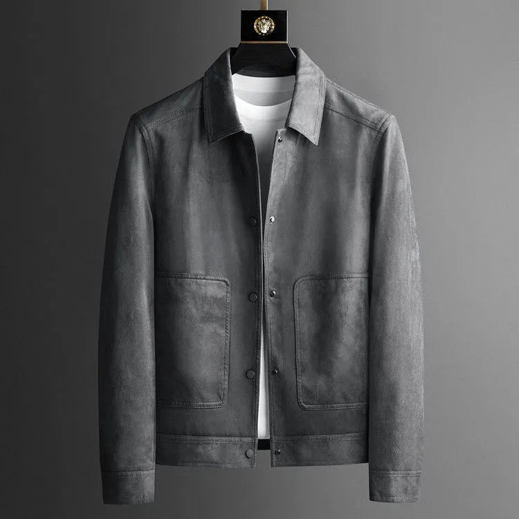 Suede Snap Button Jacket