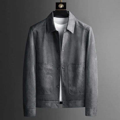 Suede Snap Button Jacket