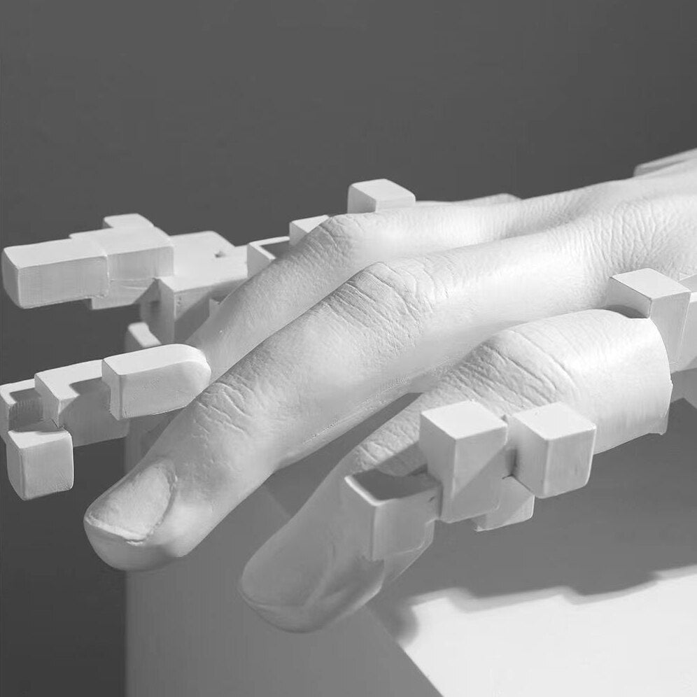 Digital Distortion Glitchy Hand Figurine