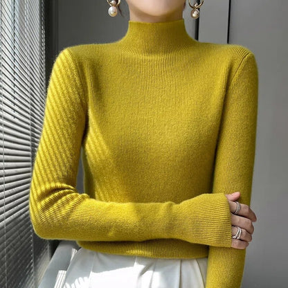 Knitted Mock Neck Pullover