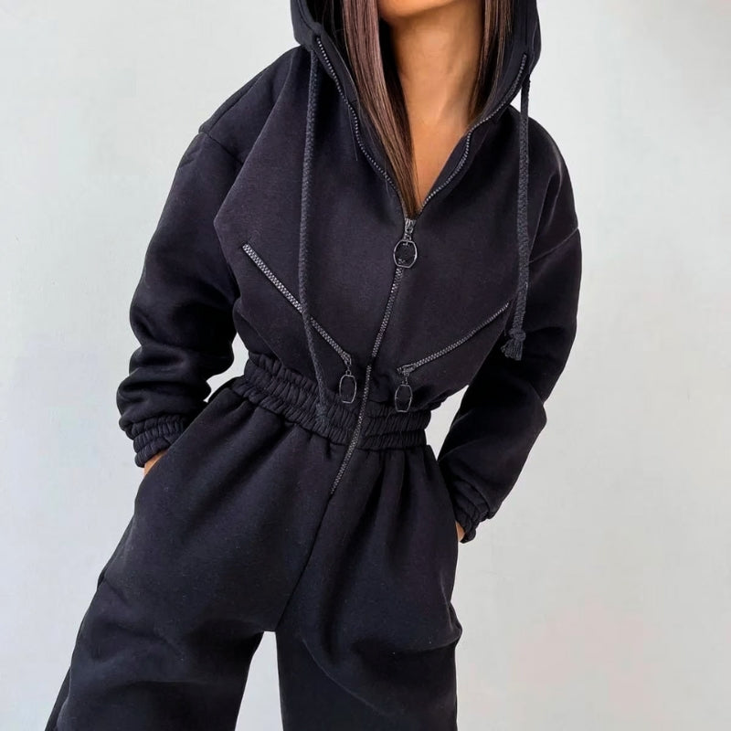 Obsession Zip-Up Hooded Jumpsuit