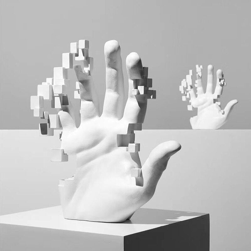 Digital Distortion Glitchy Hand Figurine