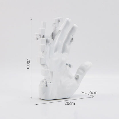 Digital Distortion Glitchy Hand Figurine