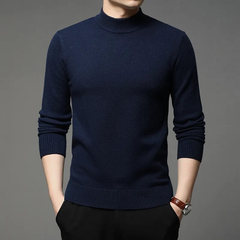 Essentials Mock Neck Wool Pullover