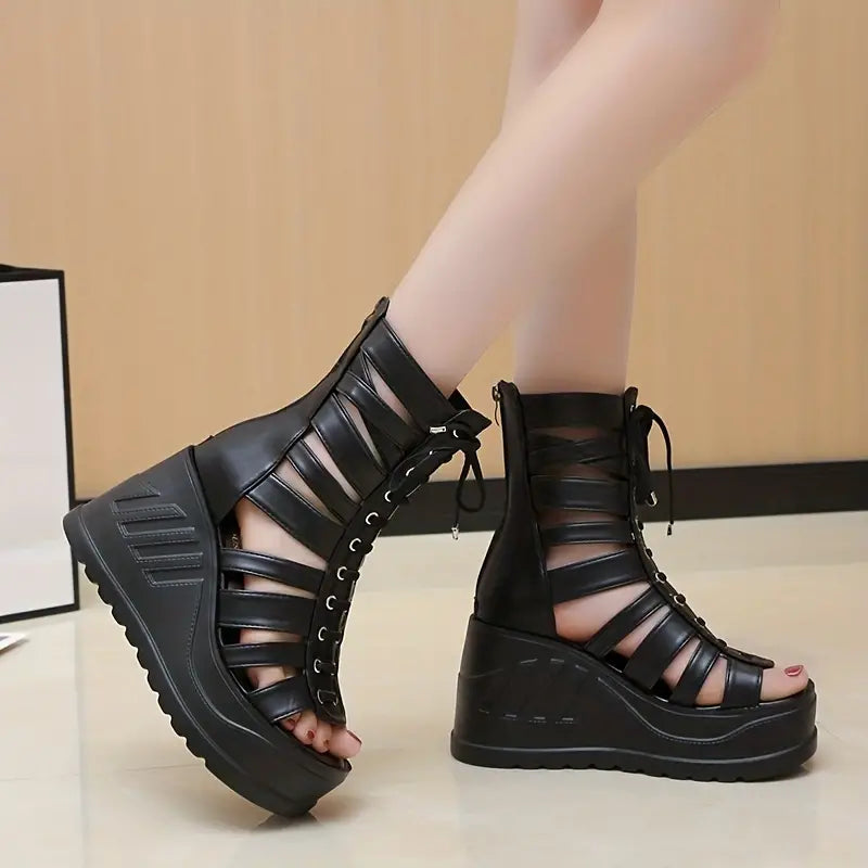 Urban Vibe Lace-Up Wedges