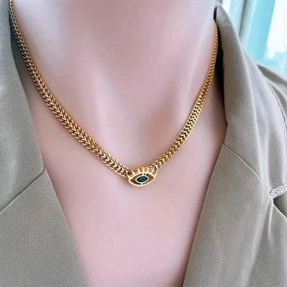 Eternal Gaze Blue Zircon Necklace