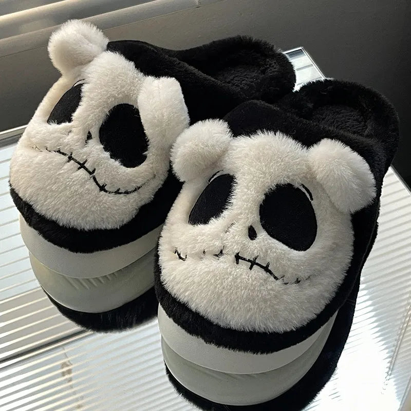 Cozy Skull Plush Slippers