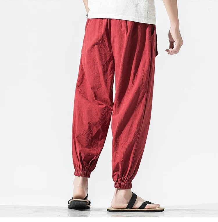 Tsuru Japanese Style Linen Pants