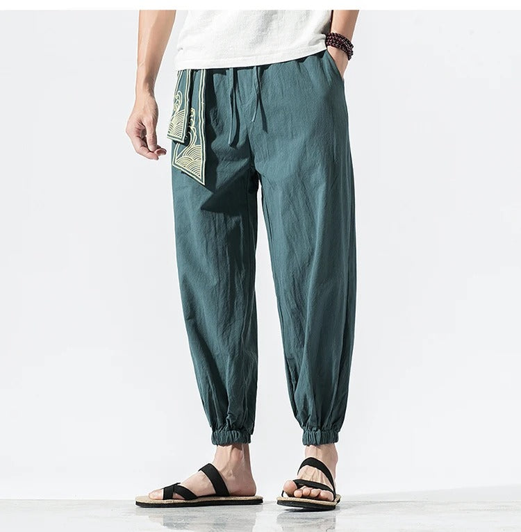 Tsuru Japanese Style Linen Pants