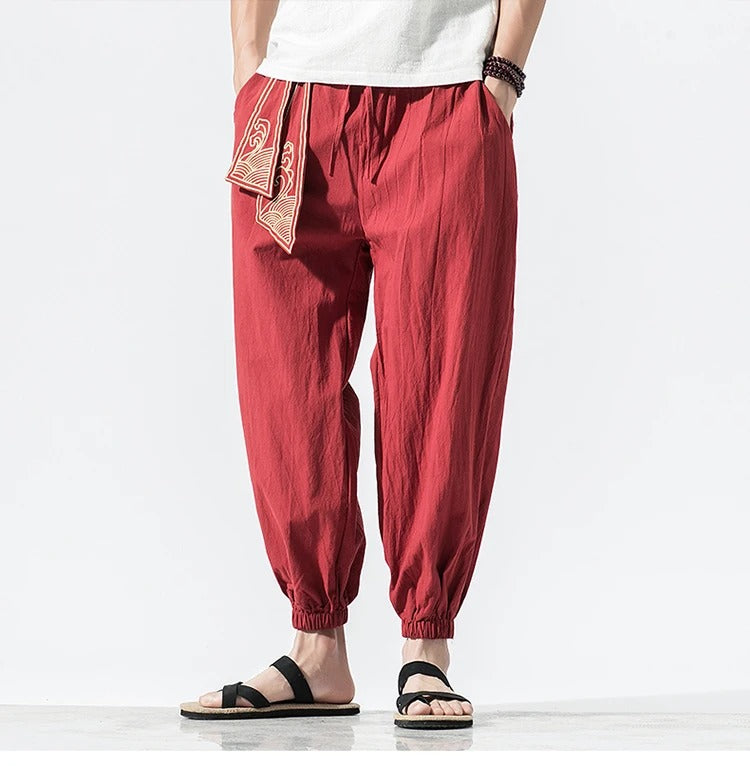 Tsuru Japanese Style Linen Pants