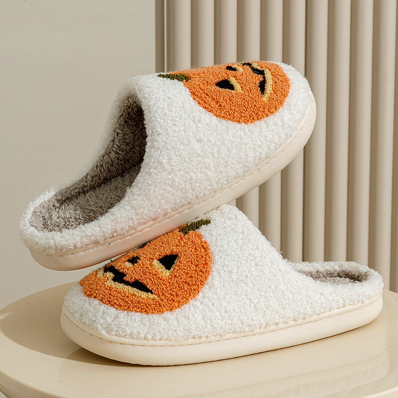 Halloween Pumpkin Plush Slippers