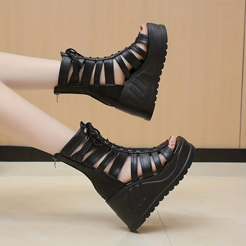 Urban Vibe Lace-Up Wedges