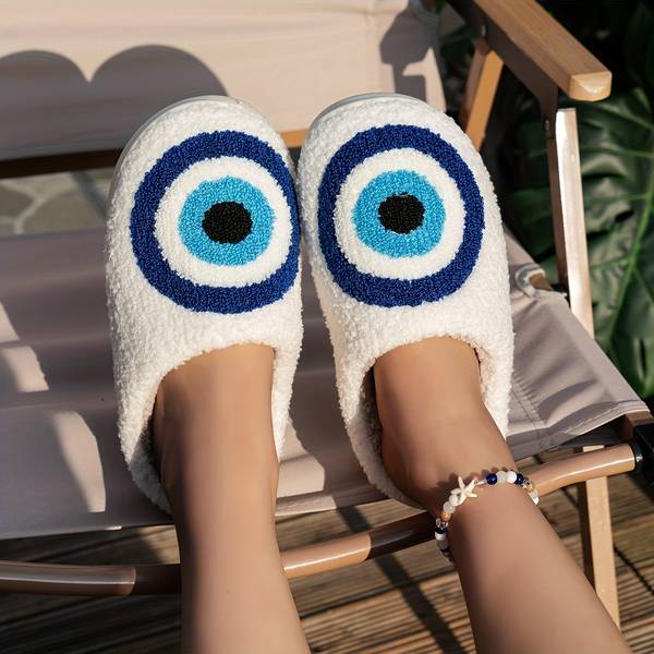 Evil Eye Plush Slippers