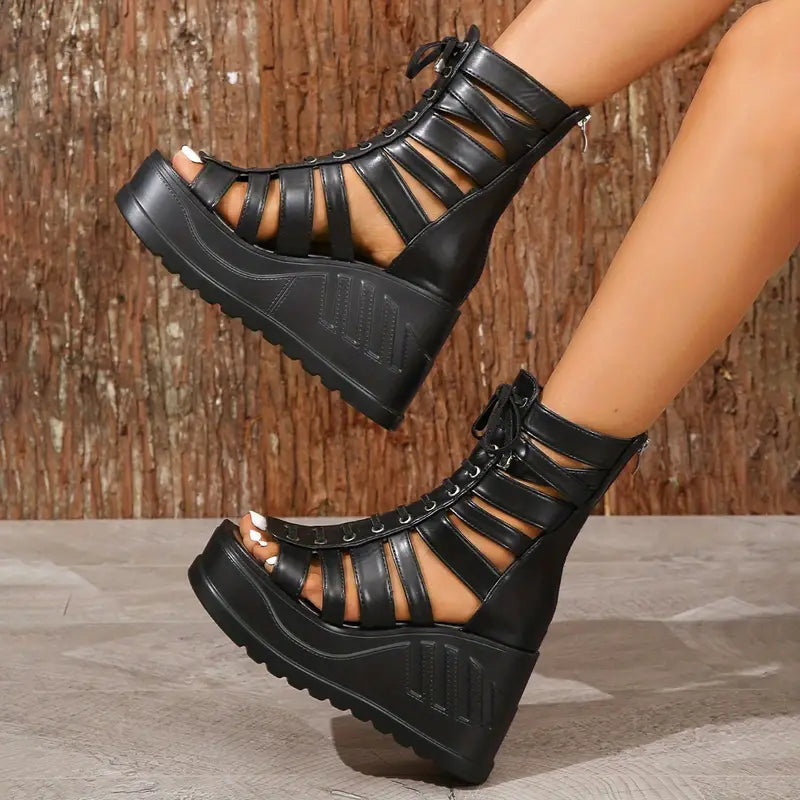 Urban Vibe Lace-Up Wedges