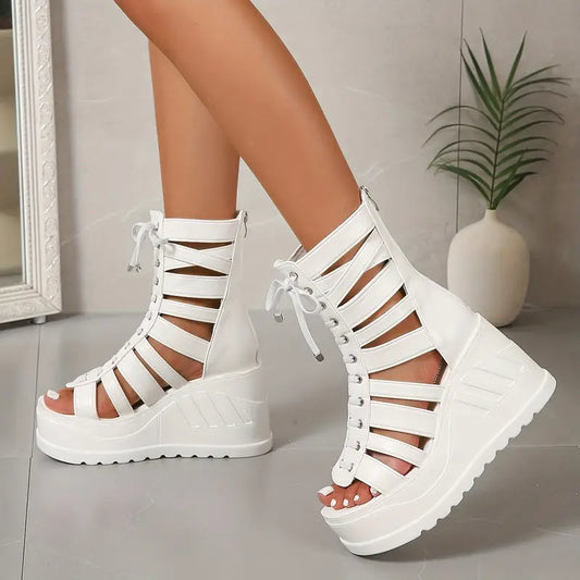 Urban Vibe Lace-Up Wedges