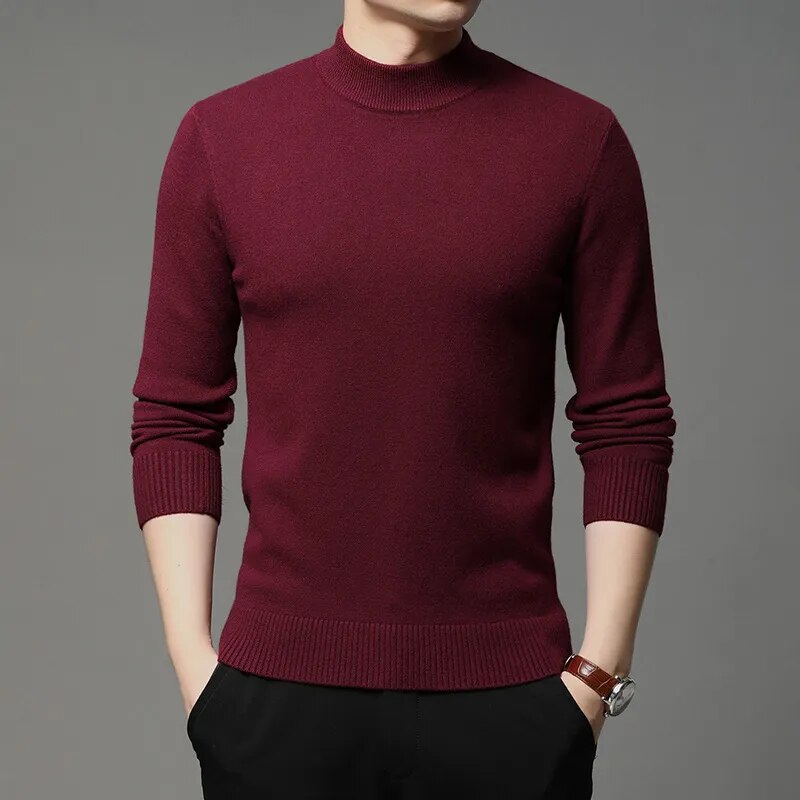 Essentials Mock Neck Wool Pullover