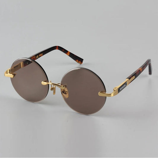 53mm Crystal Rimless Sunglasses