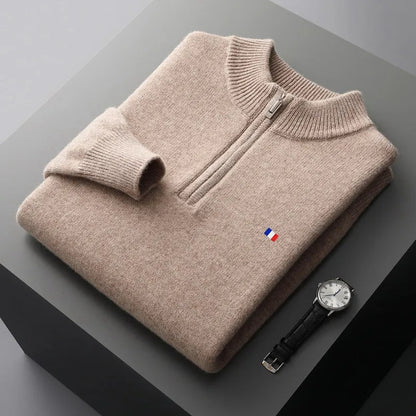 Premium Cashmere Blend Zip Pullover