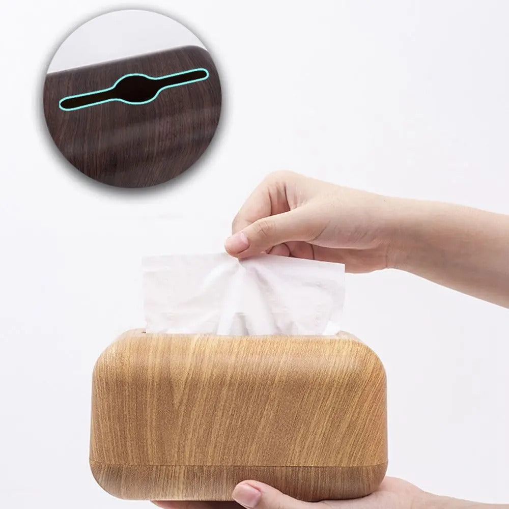 Nordic Wood Grain Tissue Box Holder