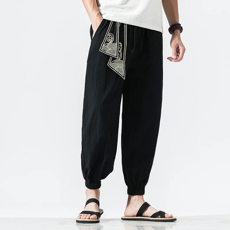 Tsuru Japanese Style Linen Pants