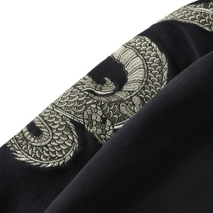 Dragon Sleeve Embroidered Hoodie