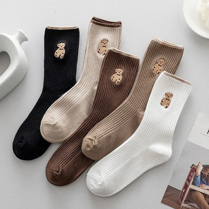 Cotton Teddy Bear Socks (5-Pack)