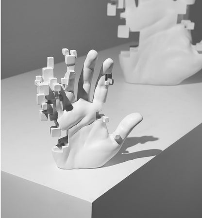 Digital Distortion Glitchy Hand Figurine