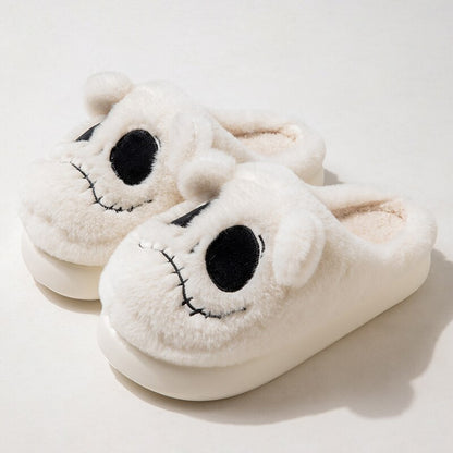 Cozy Skull Plush Slippers