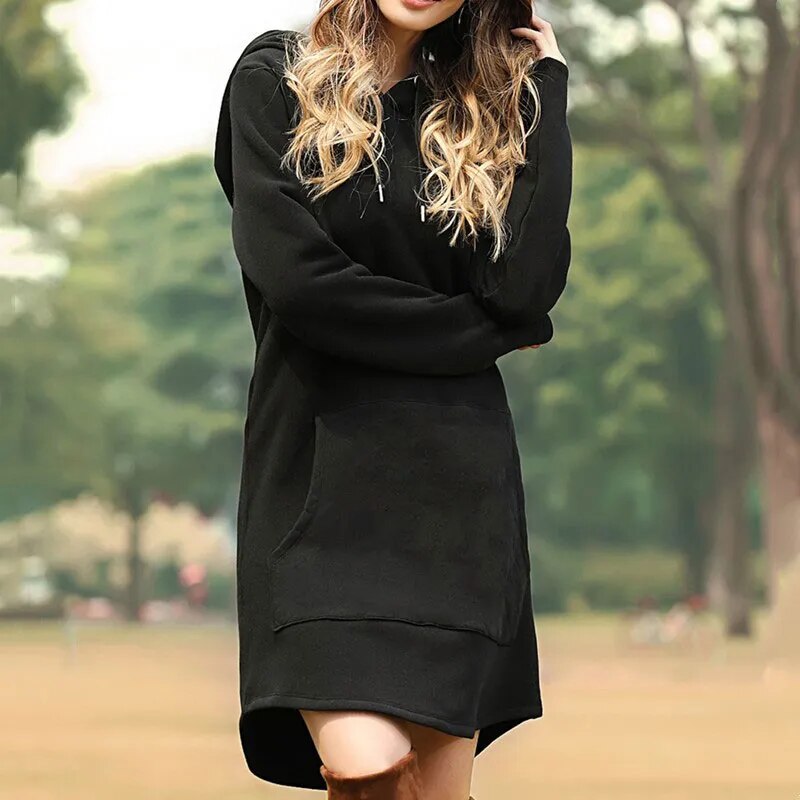 Oversized Cotton Hoodie Dress