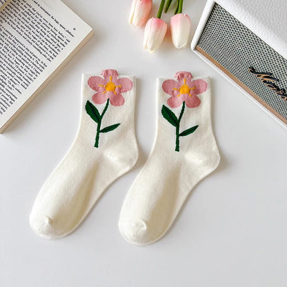 Retro Floral Cotton Socks