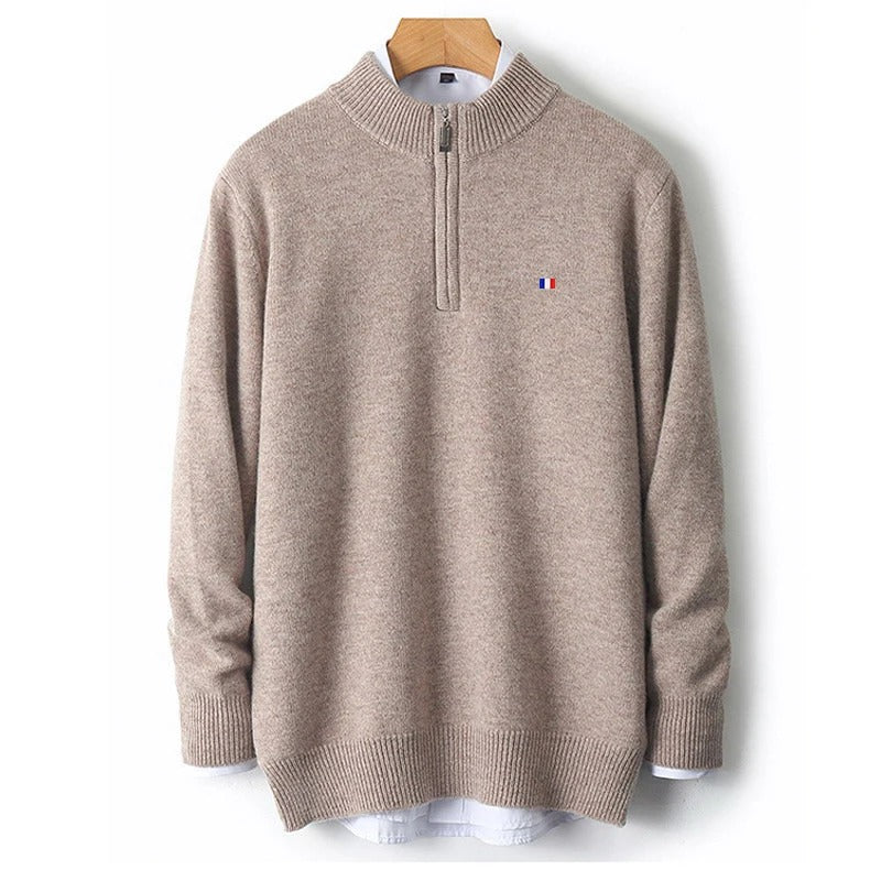 Premium Cashmere Blend Zip Pullover