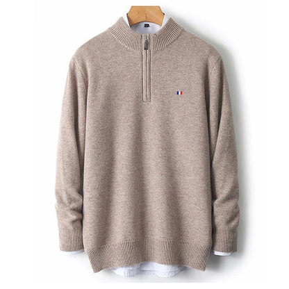 Premium Cashmere Blend Zip Pullover