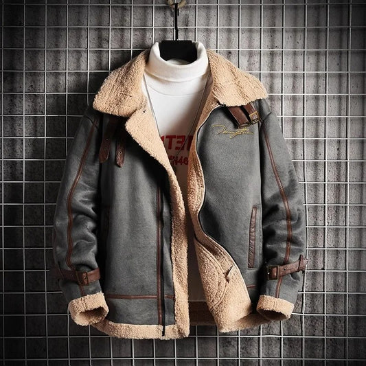 Suede Shearling Moto Jacket