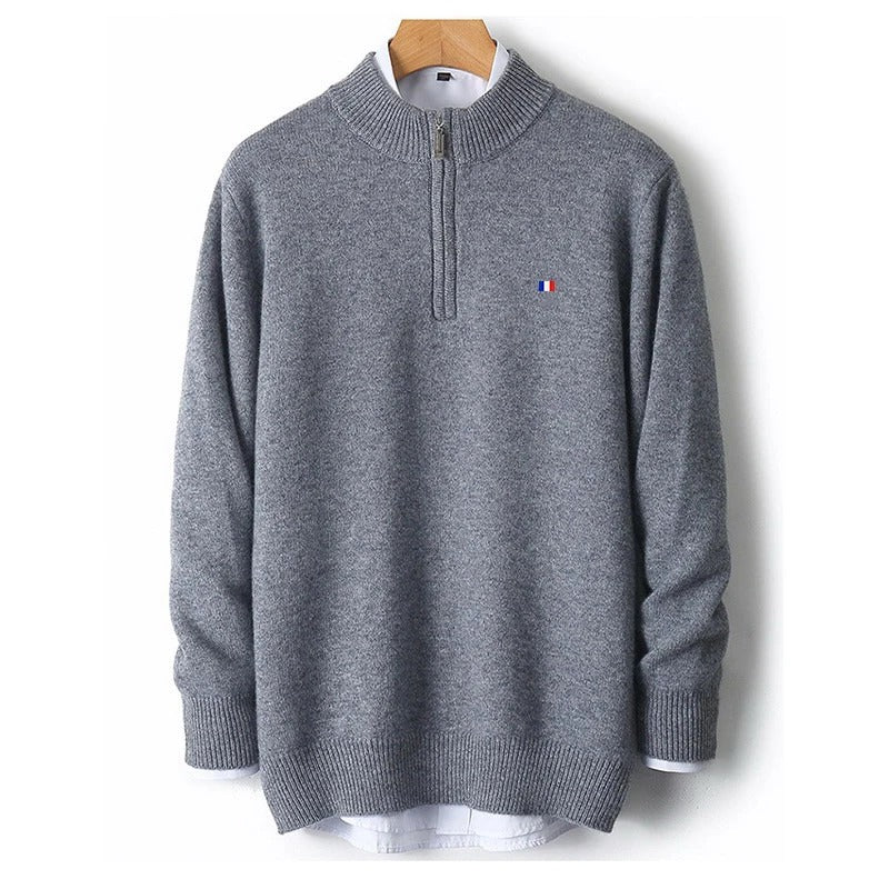 Premium Cashmere Blend Zip Pullover