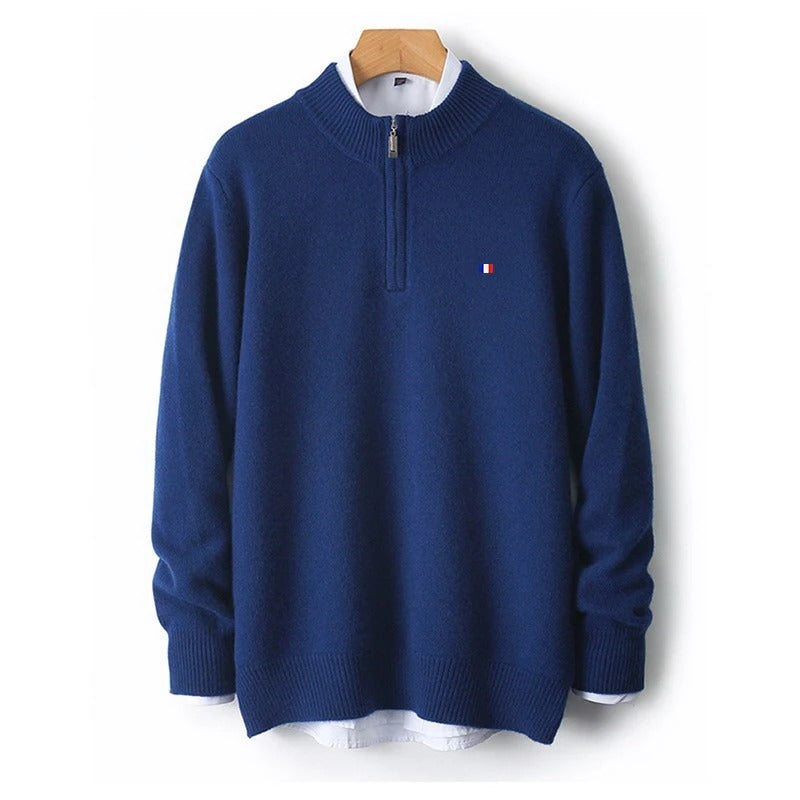 Premium Cashmere Blend Zip Pullover